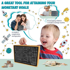 Quincunx money box custom goals labels supports personalized saving targets.