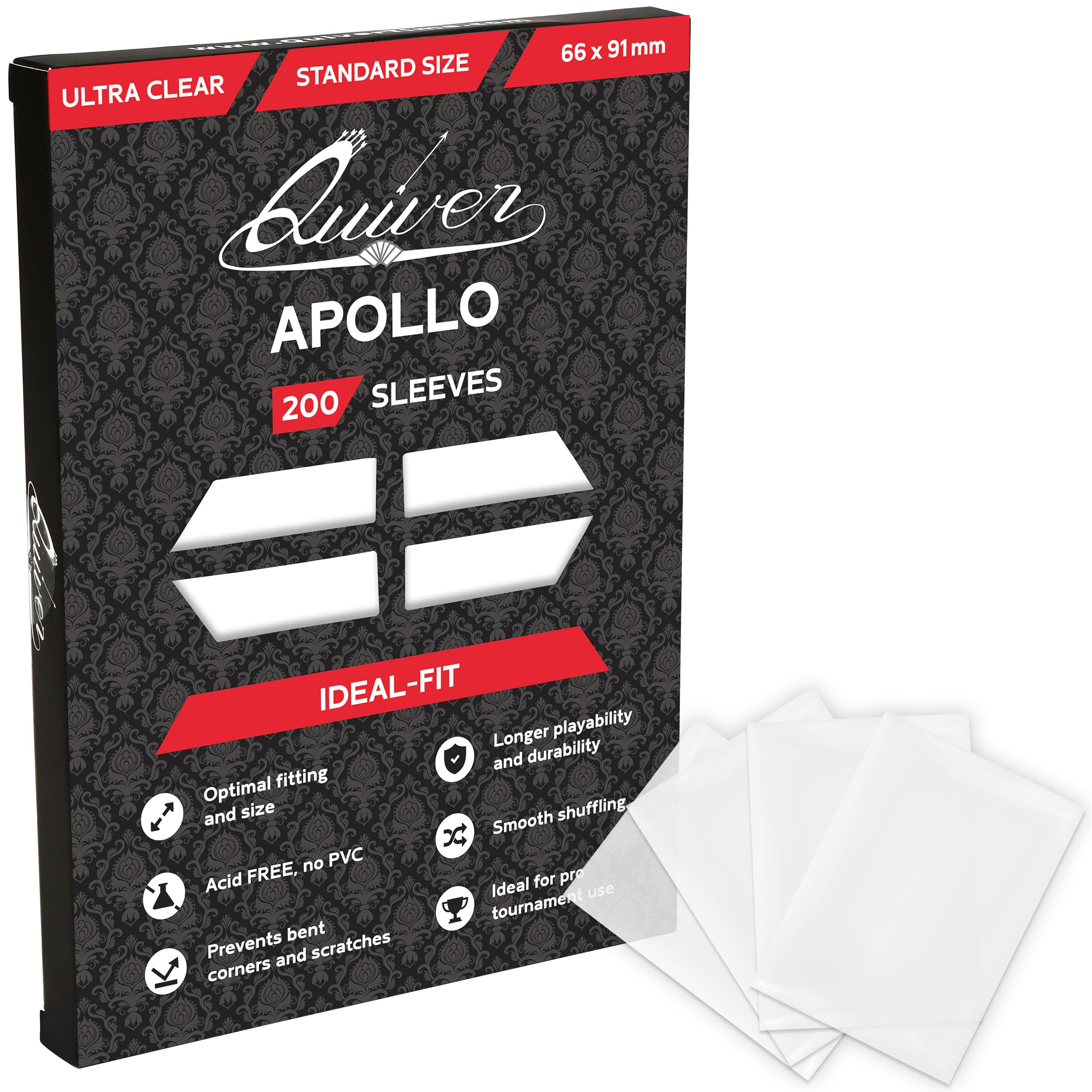 Quiver Time Apollo standard sleeves pack of 200 protecting MTG cards