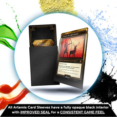 Quiver Time Artemis protective sleeves 115-micron polypropylene safeguard artwork during gameplay.