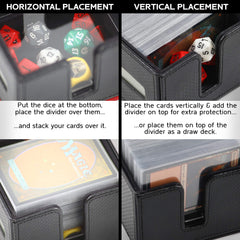 Quiver Time Black Citadel deck box holds 100 plus double sleeve cards and 130 plus single sleeve cards.