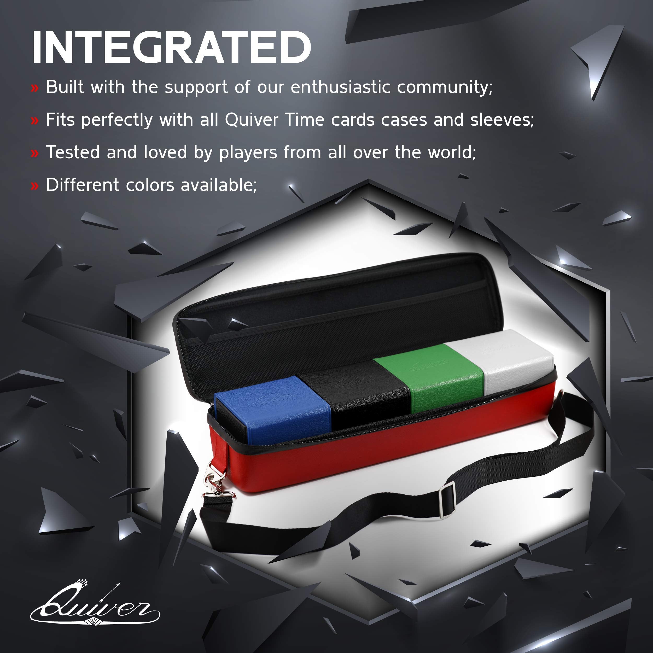 Quiver Time Black Citadel deck box fits easily with Quiver Card Case for modular storage.