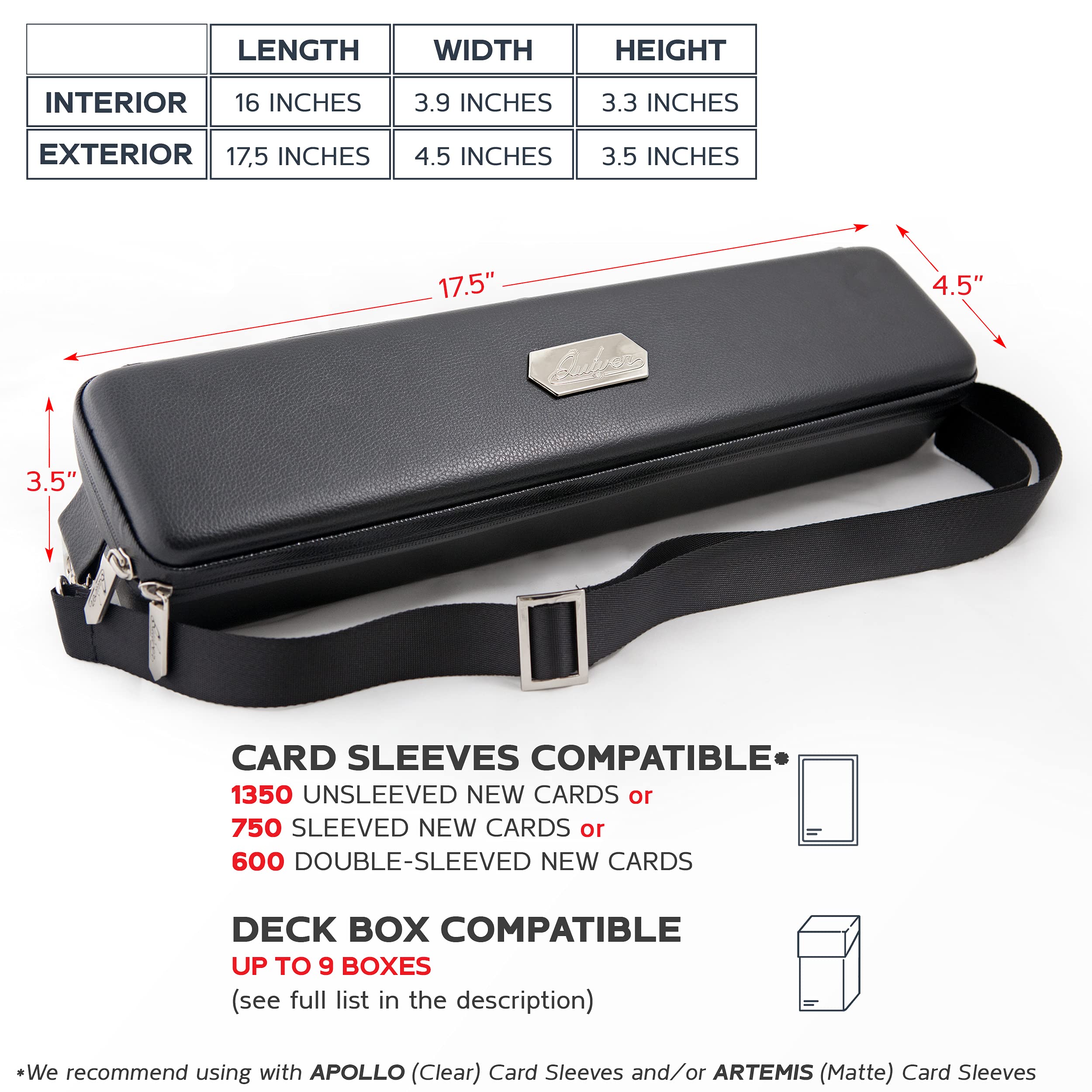 Quiver Time interior layout fits nine deck boxes for tournaments