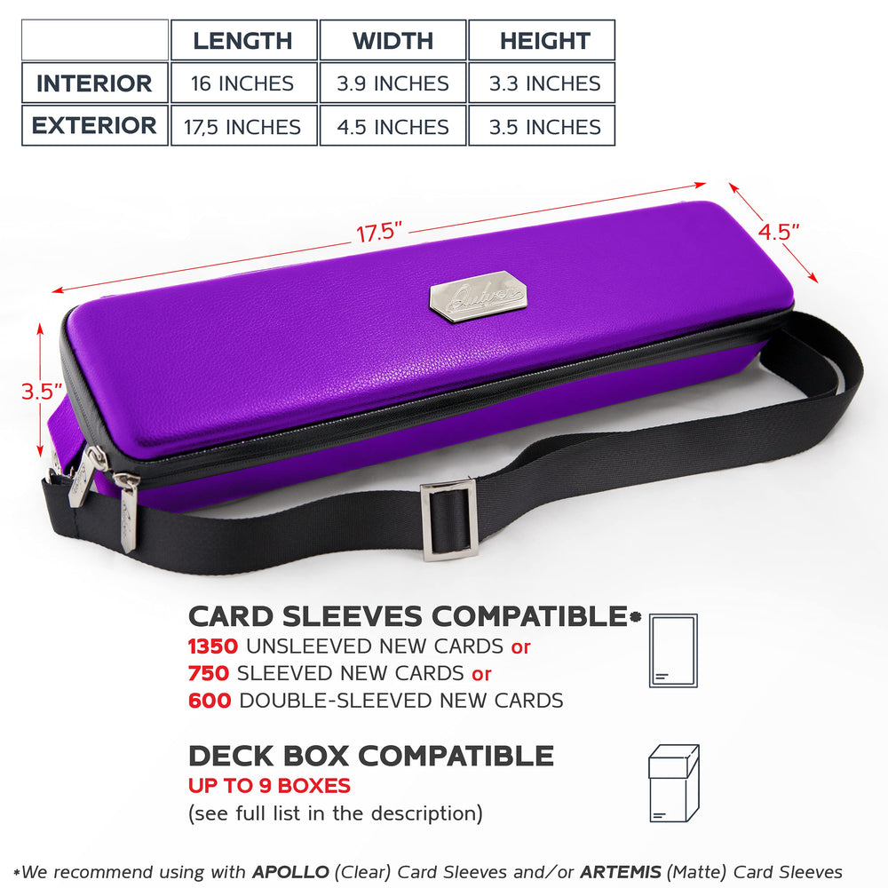 Quiver Time Purple Quiver Case corner pads protect cards during transport