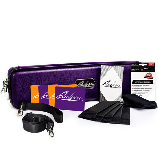 Quiver Time Purple Quiver Case open lid, spacious interior for cards