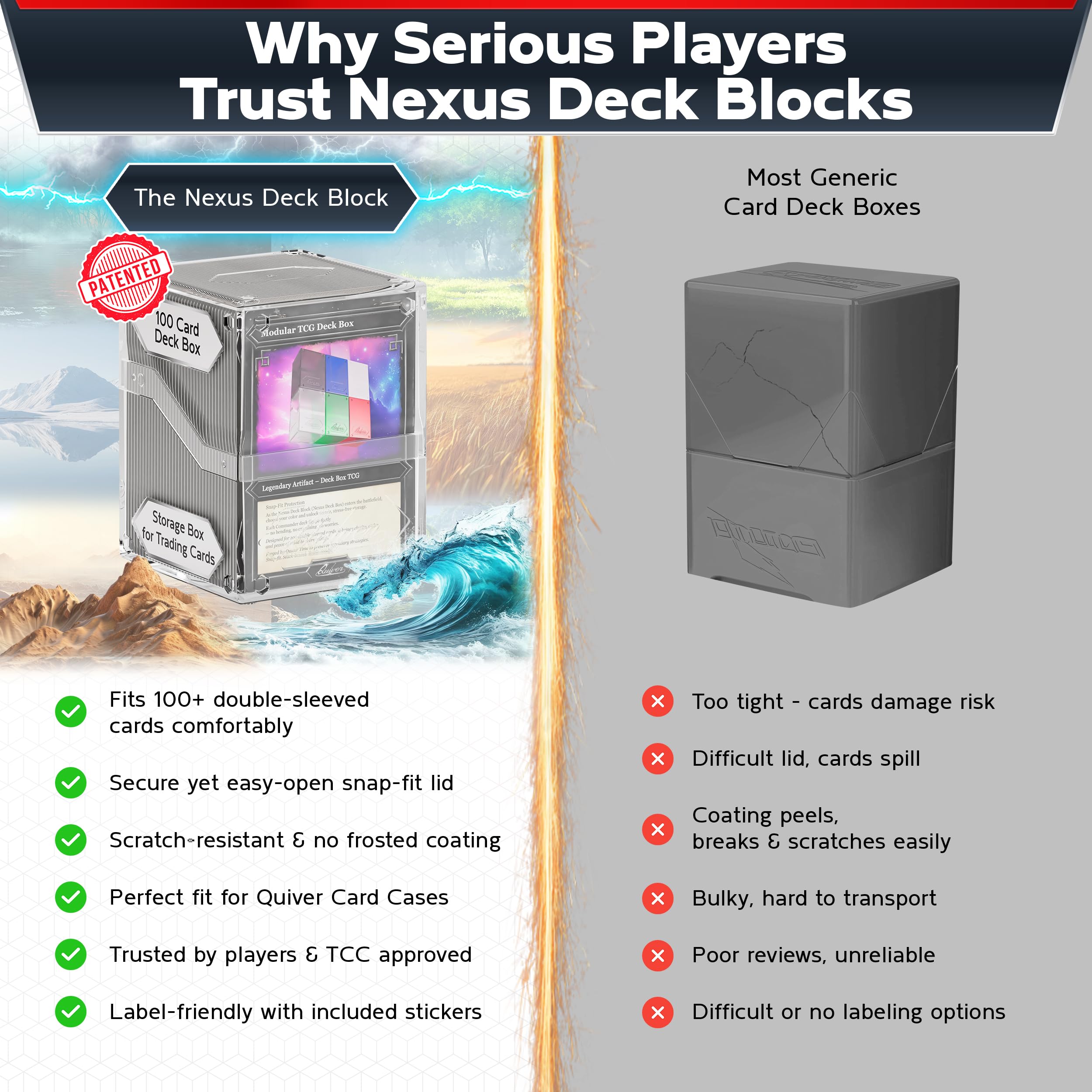 Quiver Time sleeves up to 66x93mm compatibility for protection