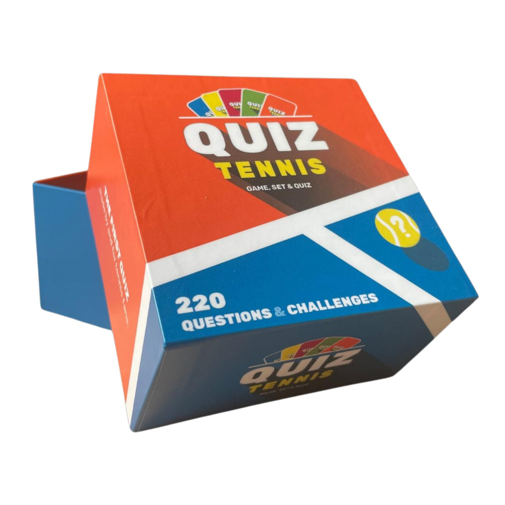 Quiz Tennis 220-questions deck for engaging game nights.