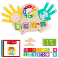 Quliwise 2-in-1 math blocks and teaching clock for counting and time concepts