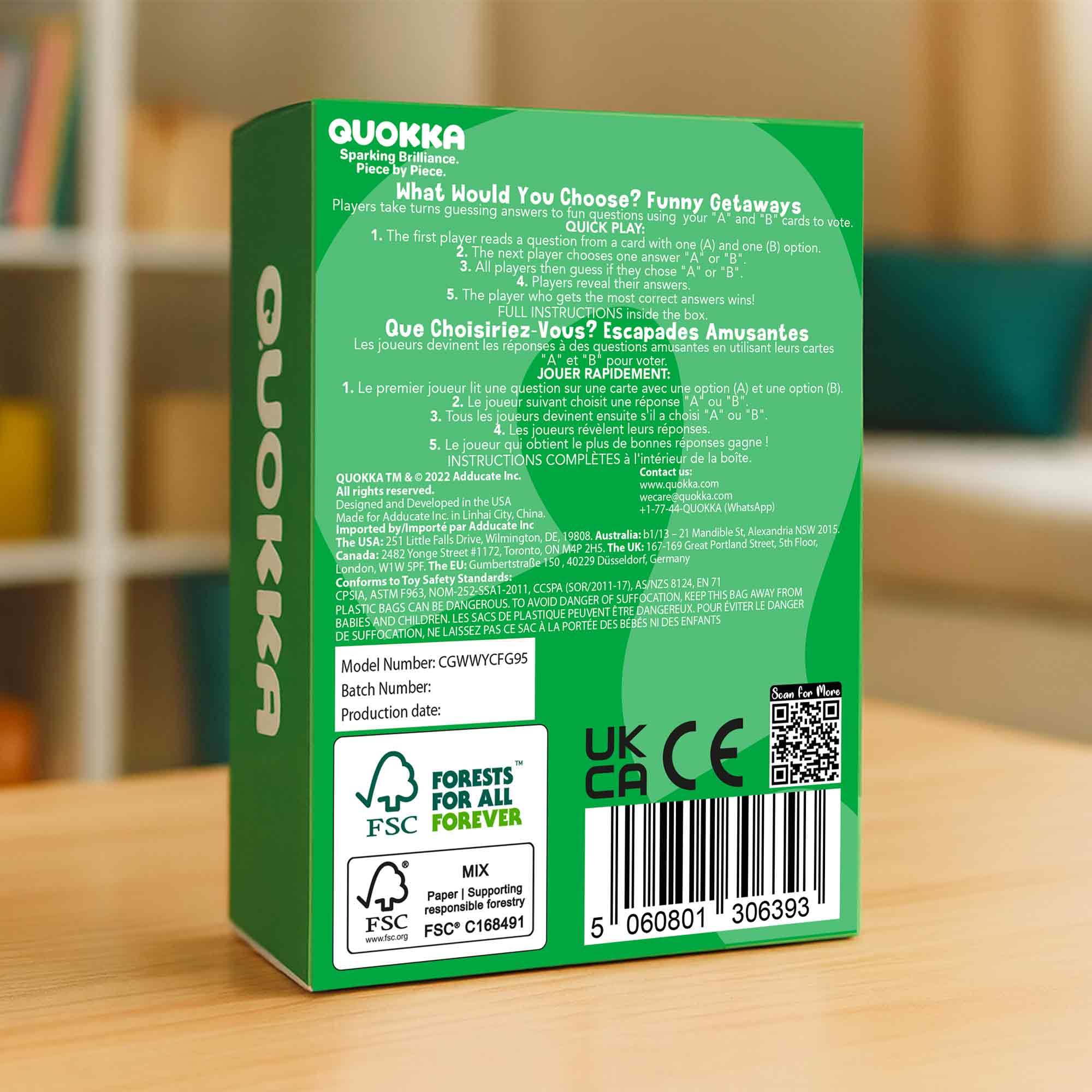 QUOKKA Card Game 100-card deck for quick, social play on the go