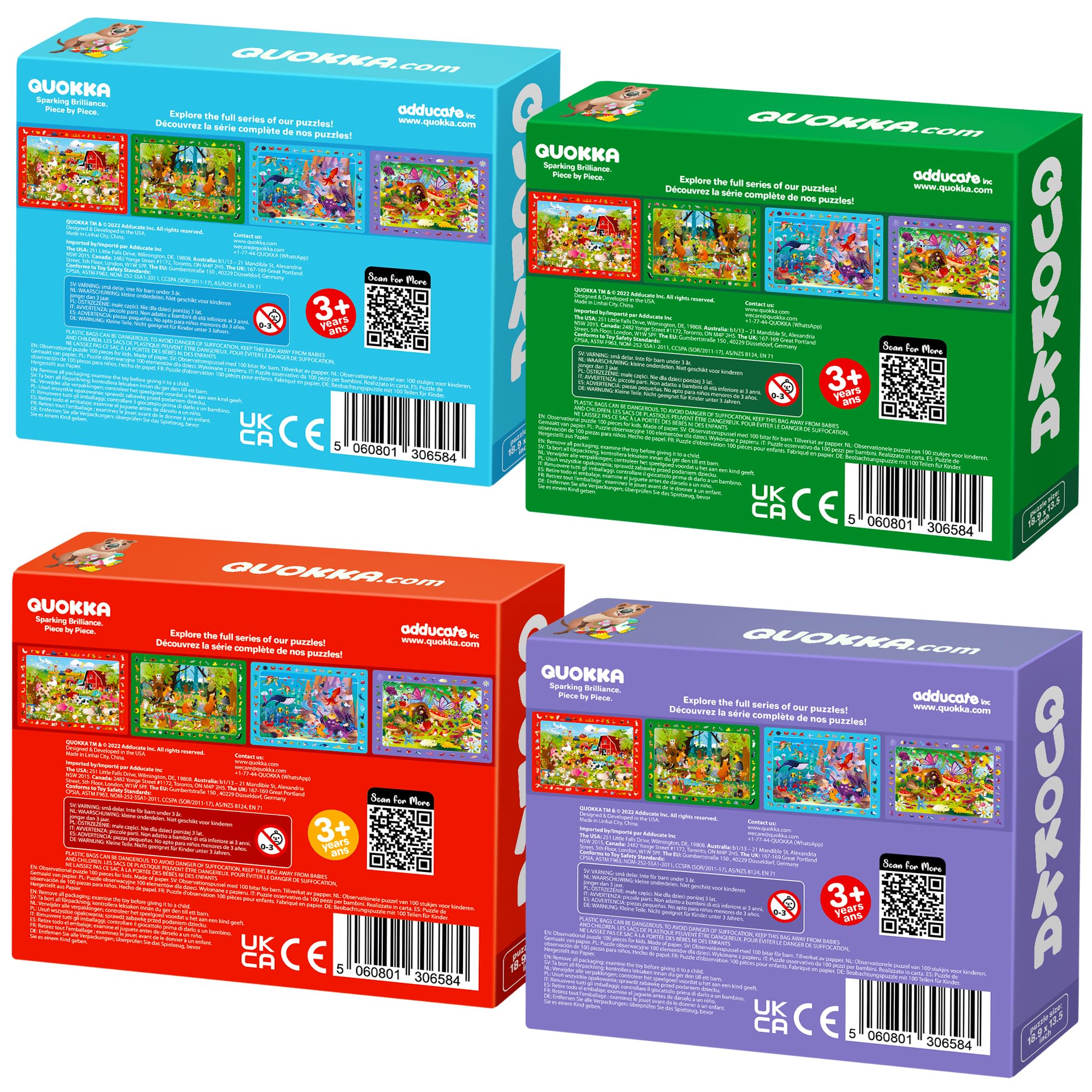 QUOKKA 100-piece toddler-friendly puzzle set provides durable, safe play