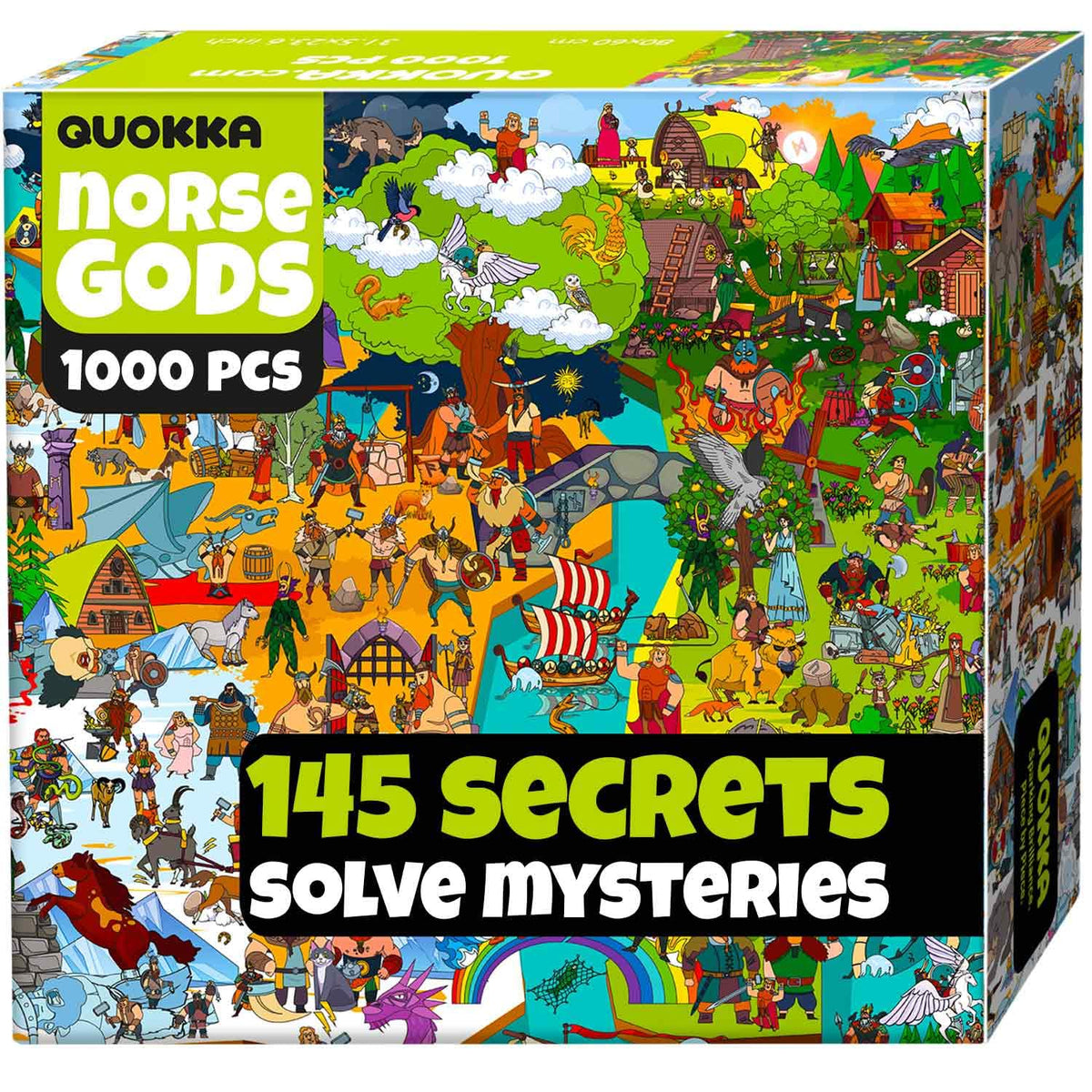QUOKKA 1000-piece puzzle features Norse gods for deep focus.