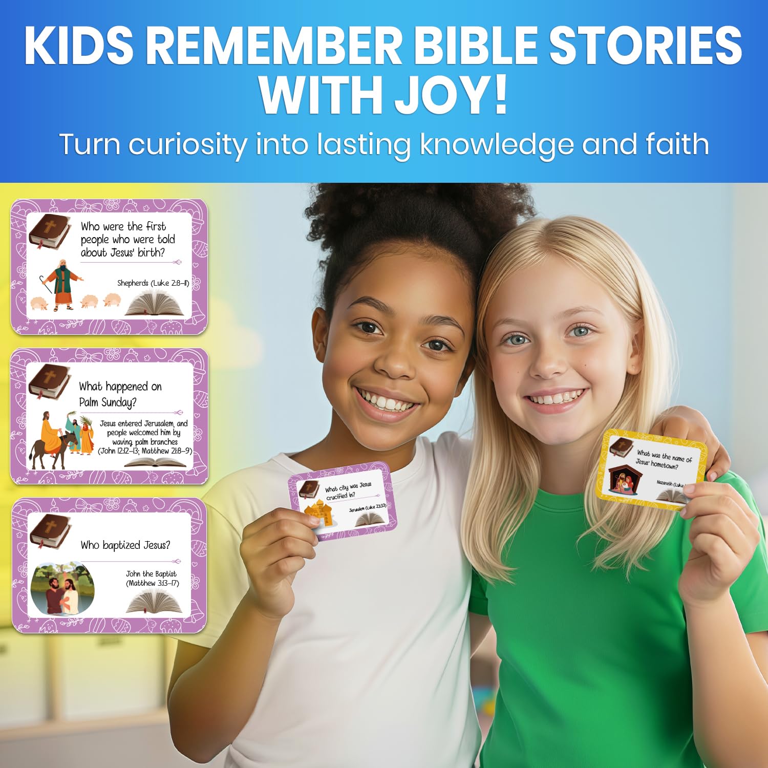 QUOKKA 300 Bible Trivia card-pack designed for Sunday school activities.