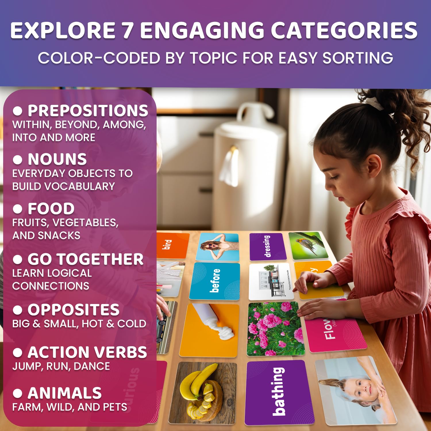QUOKKA 364 prepositions category cards aid spatial language practice.