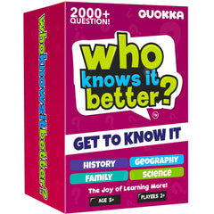 QUOKKA 4-in-1 set box front invites family game night with varied trivia