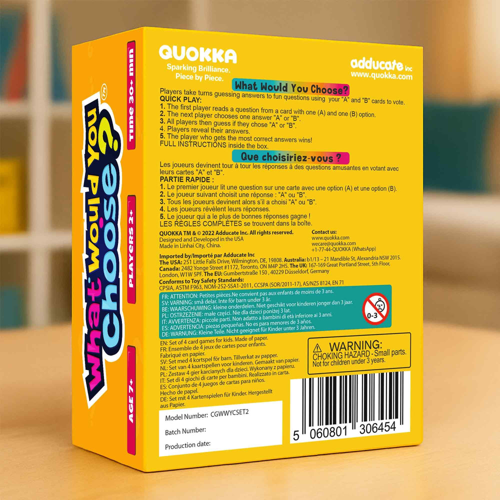 QUOKKA 4-Pack Card Game kids teens adults enjoying screen-free fun