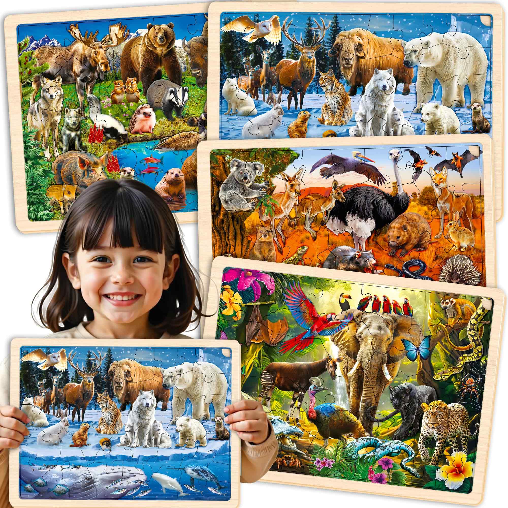 QUOKKA 4SET puzzles collection promotes collaborative play and learning