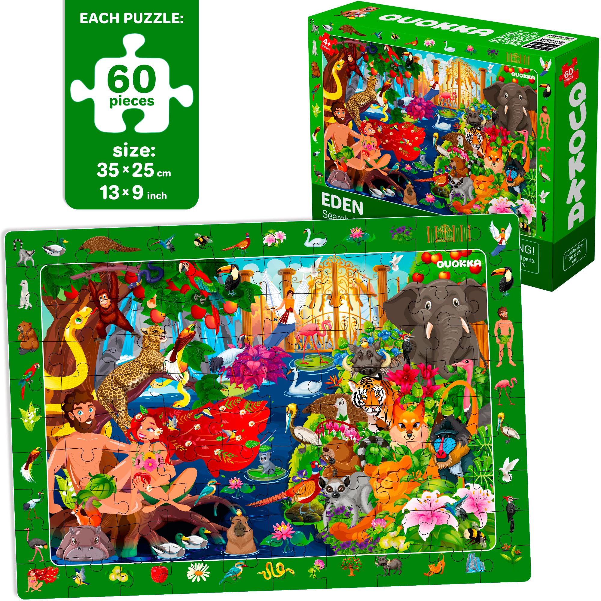 Quokka 60-piece Noah’s Ark puzzle engages imagination and fine motor skills.