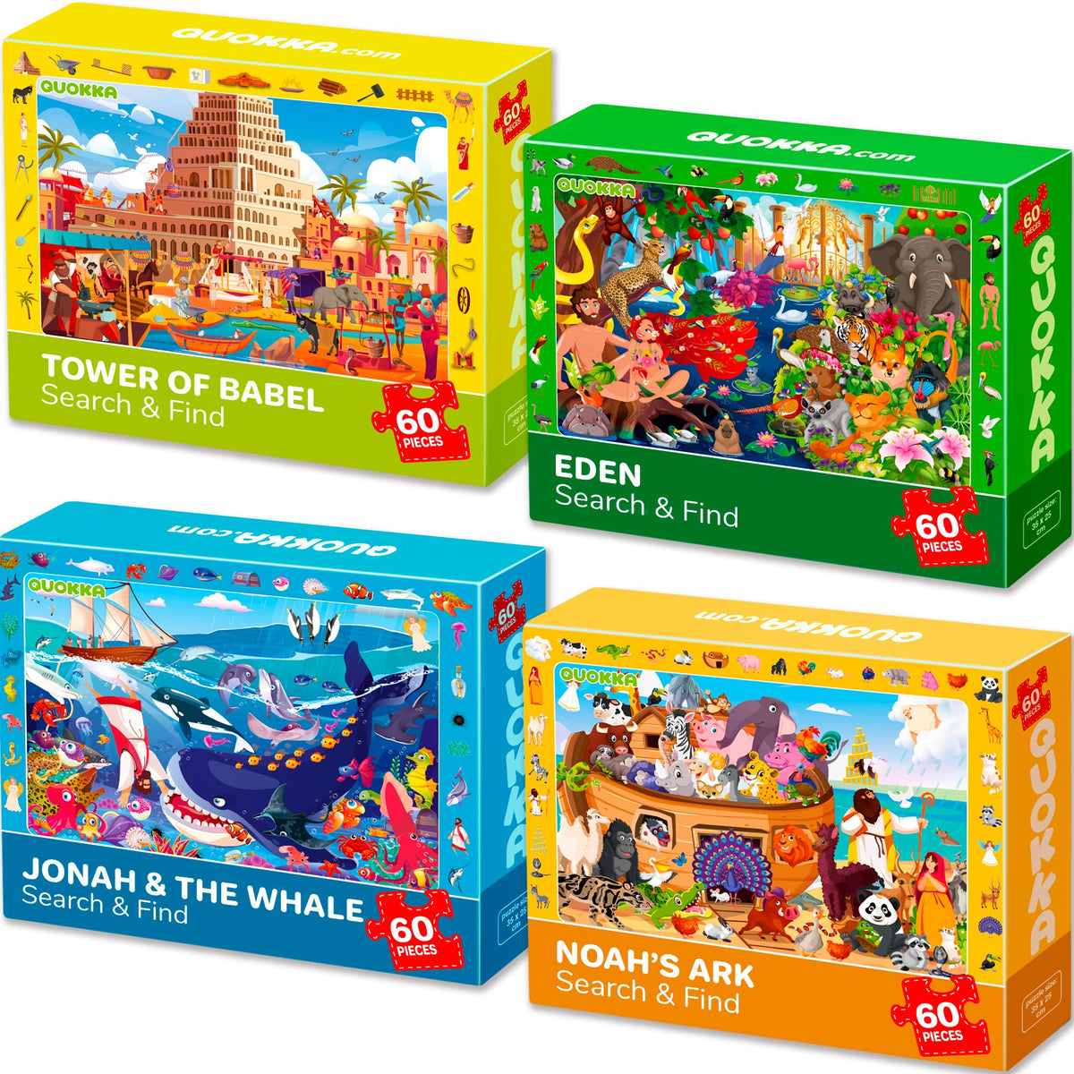 Quokka 60-piece Tower of Babel puzzle boosts early problem-solving during family puzzle time.