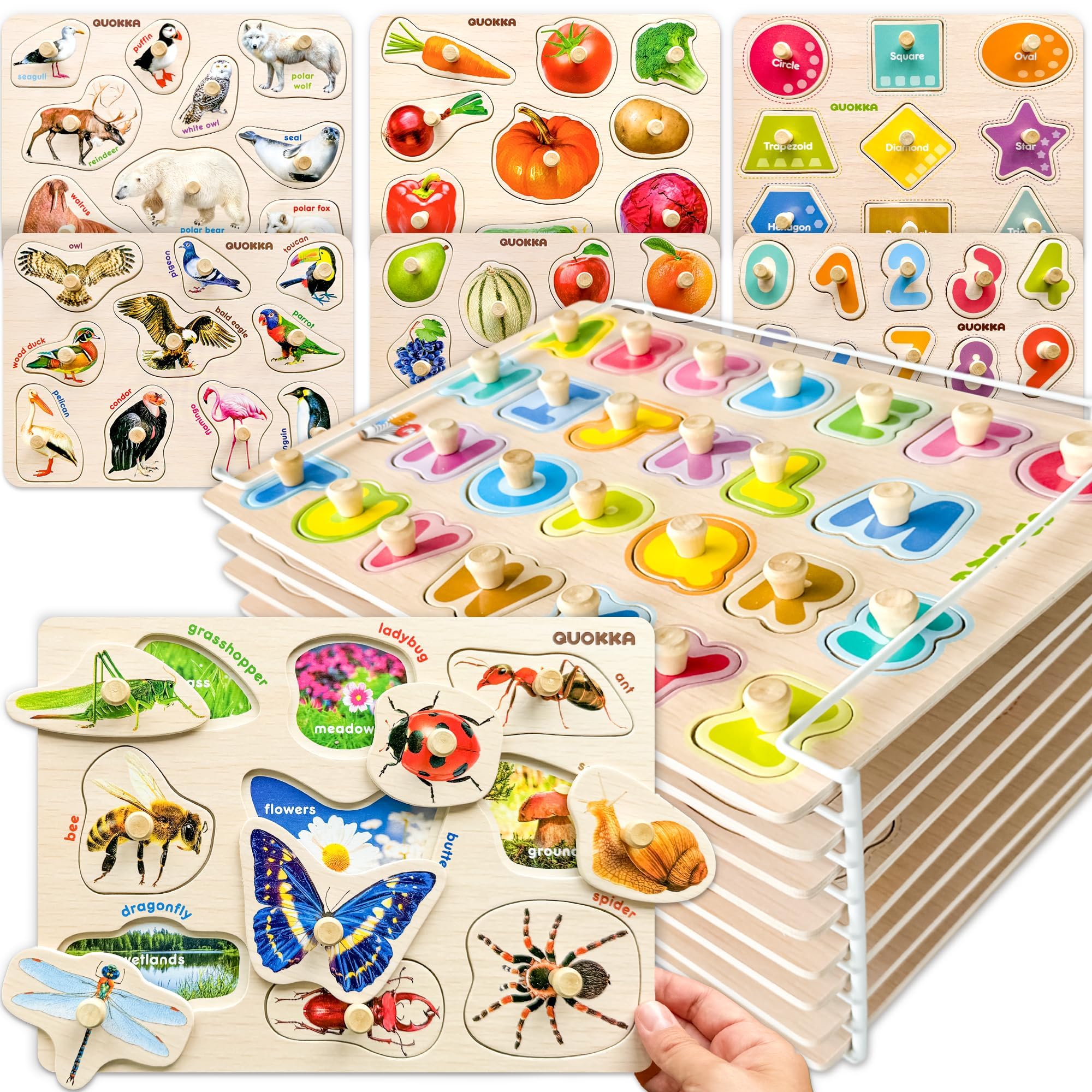QUOKKA wooden alphabet puzzle for toddlers boosts early literacy skills.