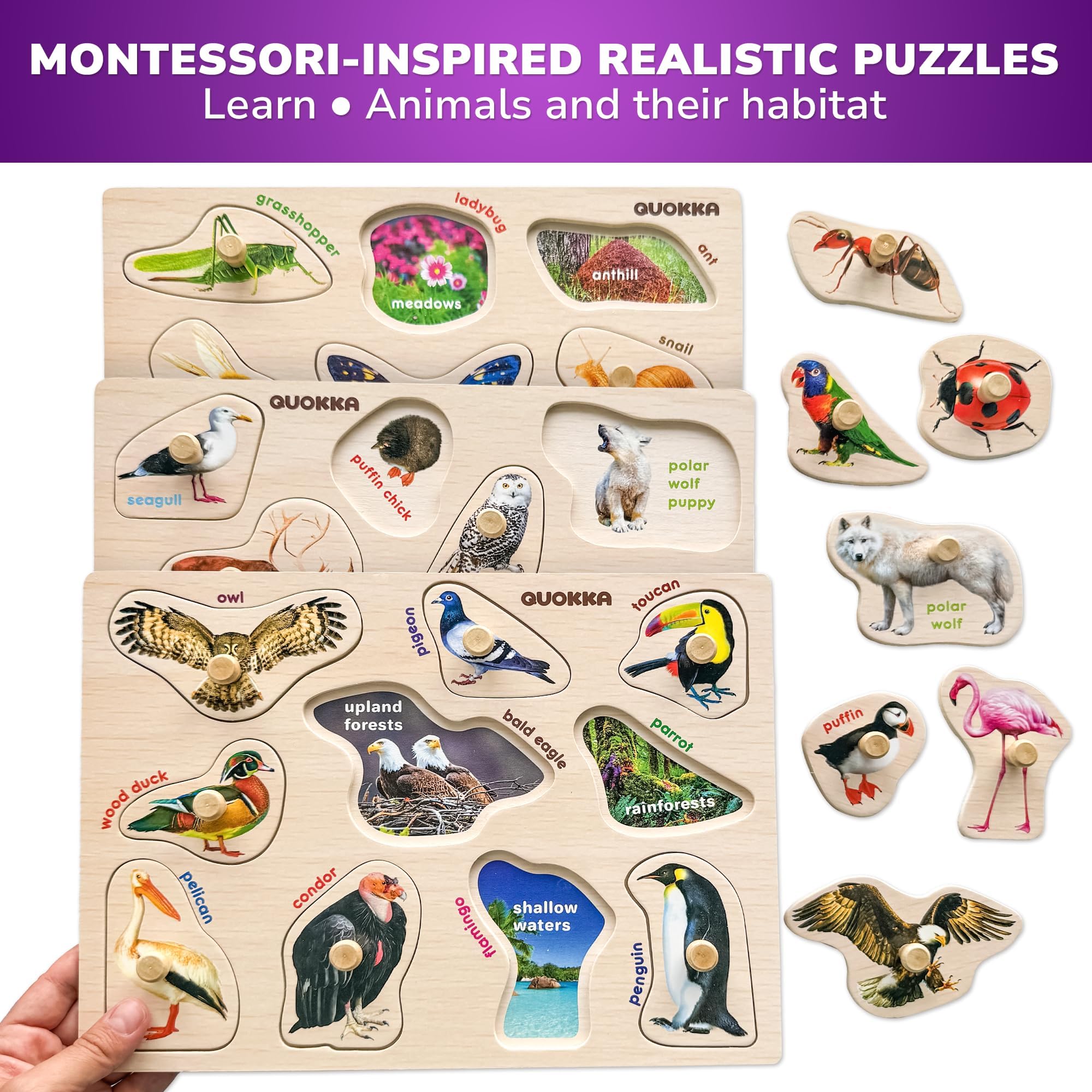 QUOKKA colorful tiles puzzle provides vibrant visuals to boost attention and focus.