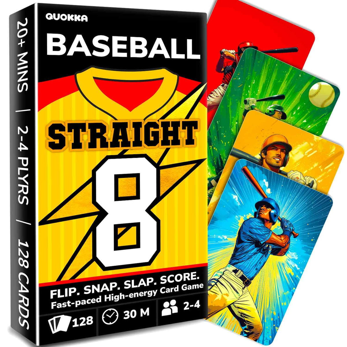 QUOKKA Baseball cards arranged for fast-paced family play