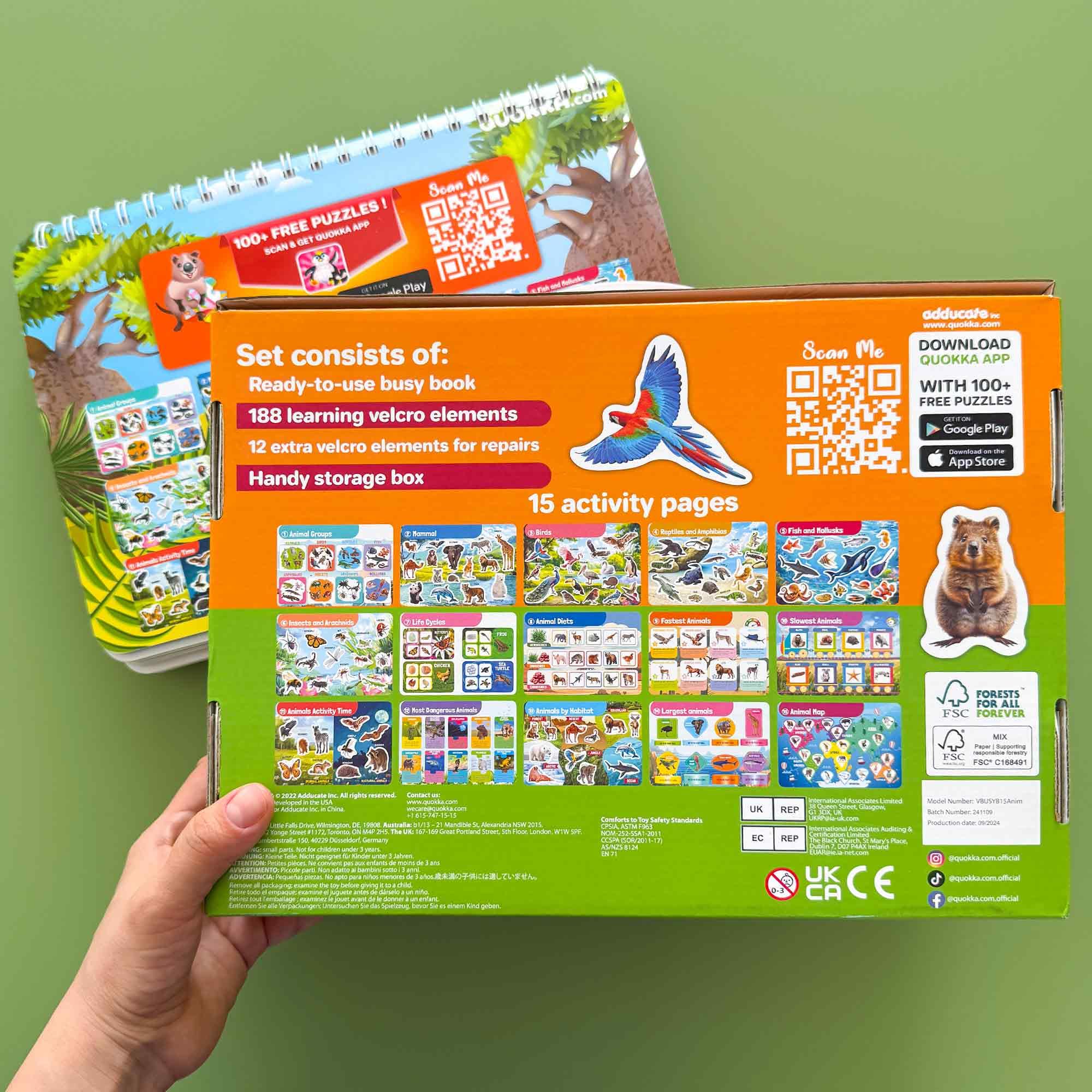 QUOKKA Busy Book enhances home schooling with engaging, tactile animal investigations.