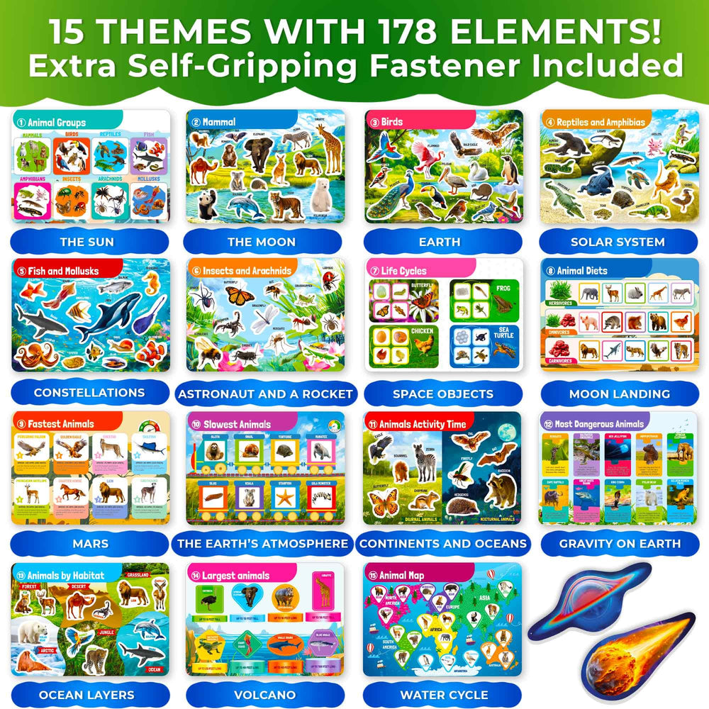 QUOKKA Busy Book pre-attached elements streamline play and setup for quick start.