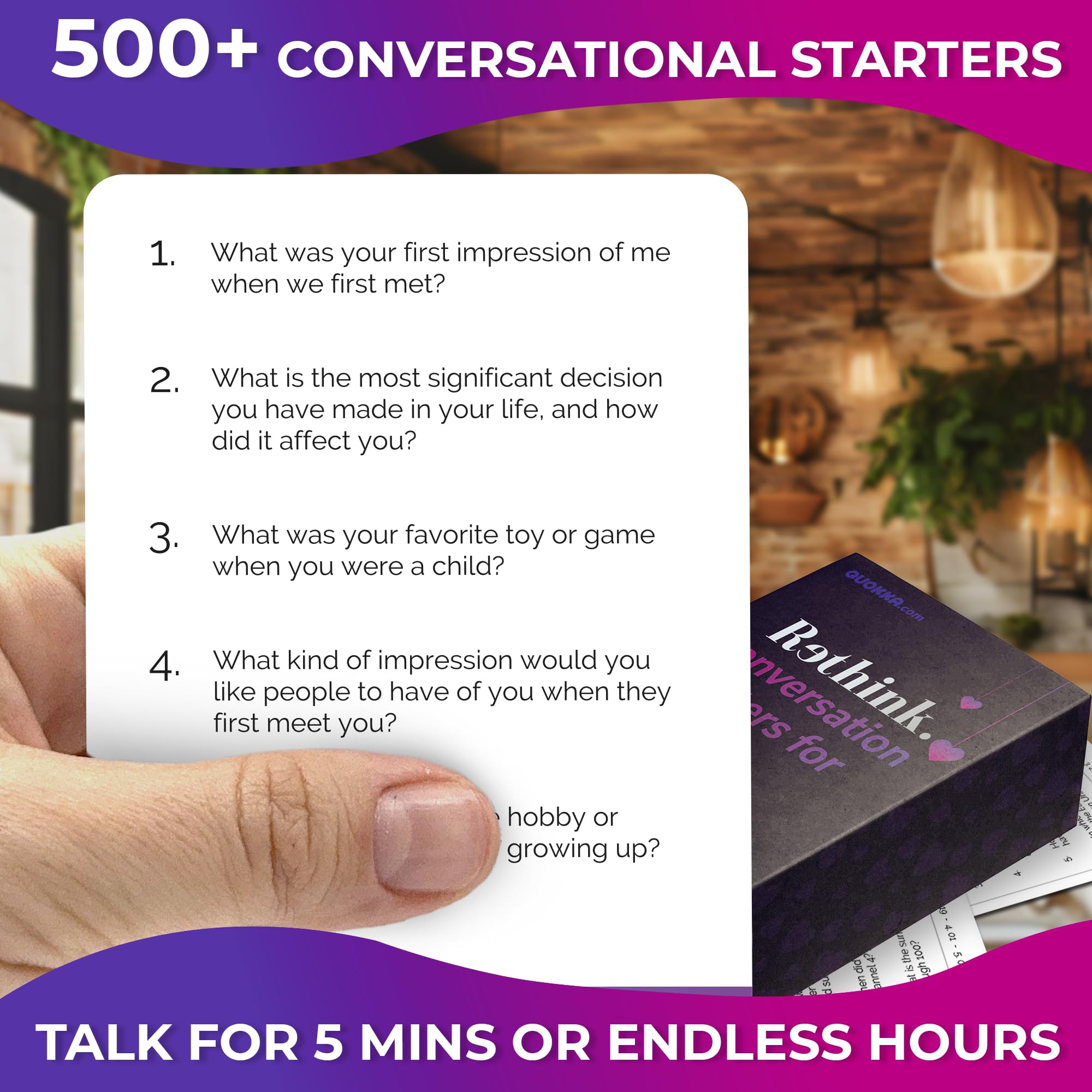 QUOKKA Conversation Cards heart-to-heart spread invites intimate conversations and connection