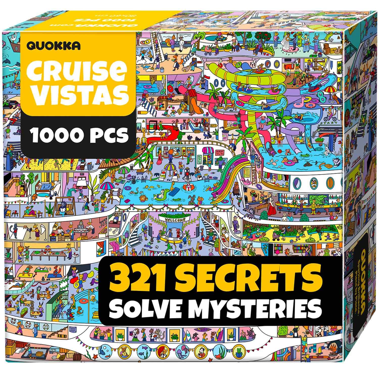 QUOKKA 1000-piece Cruise Vistas puzzle in premium box packaging for relaxing evenings.