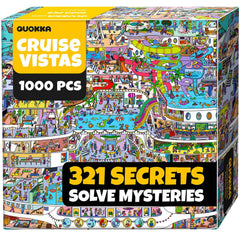 QUOKKA 1000-piece Cruise Vistas puzzle in premium box packaging for relaxing evenings.