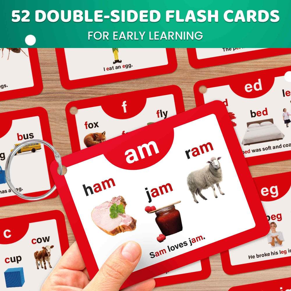 QUOKKA cards with bright illustrations to engage visual learners in phonics