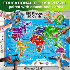 QUOKKA Education Cards 50 double-sided extend learning beyond the puzzle.