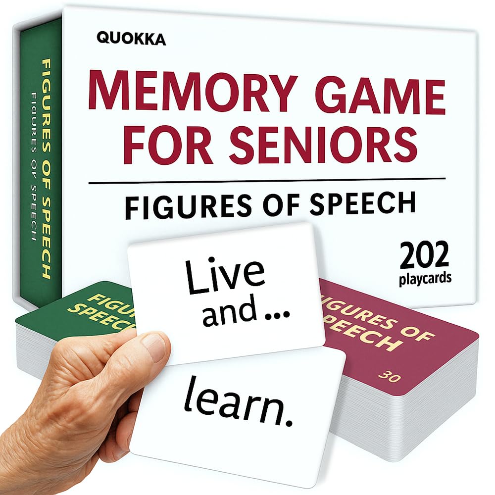 QUOKKA Elderly Memory Games green deck front enhances recognition during solo play