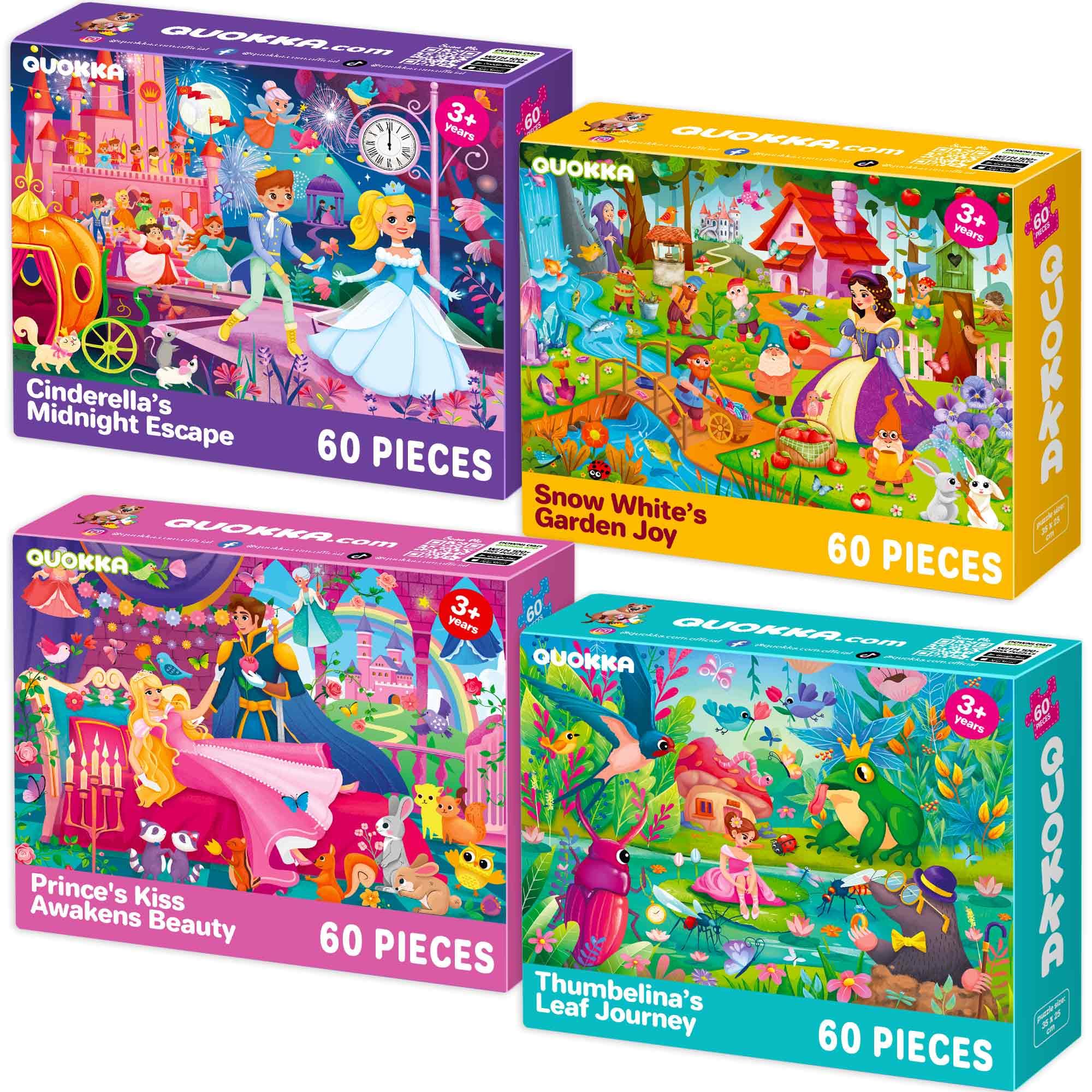 QUOKKA fairy tale puzzle forest castle: vivid 60-piece scene to spark imaginative play.