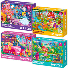 QUOKKA fairy tale puzzle forest castle: vivid 60-piece scene to spark imaginative play.