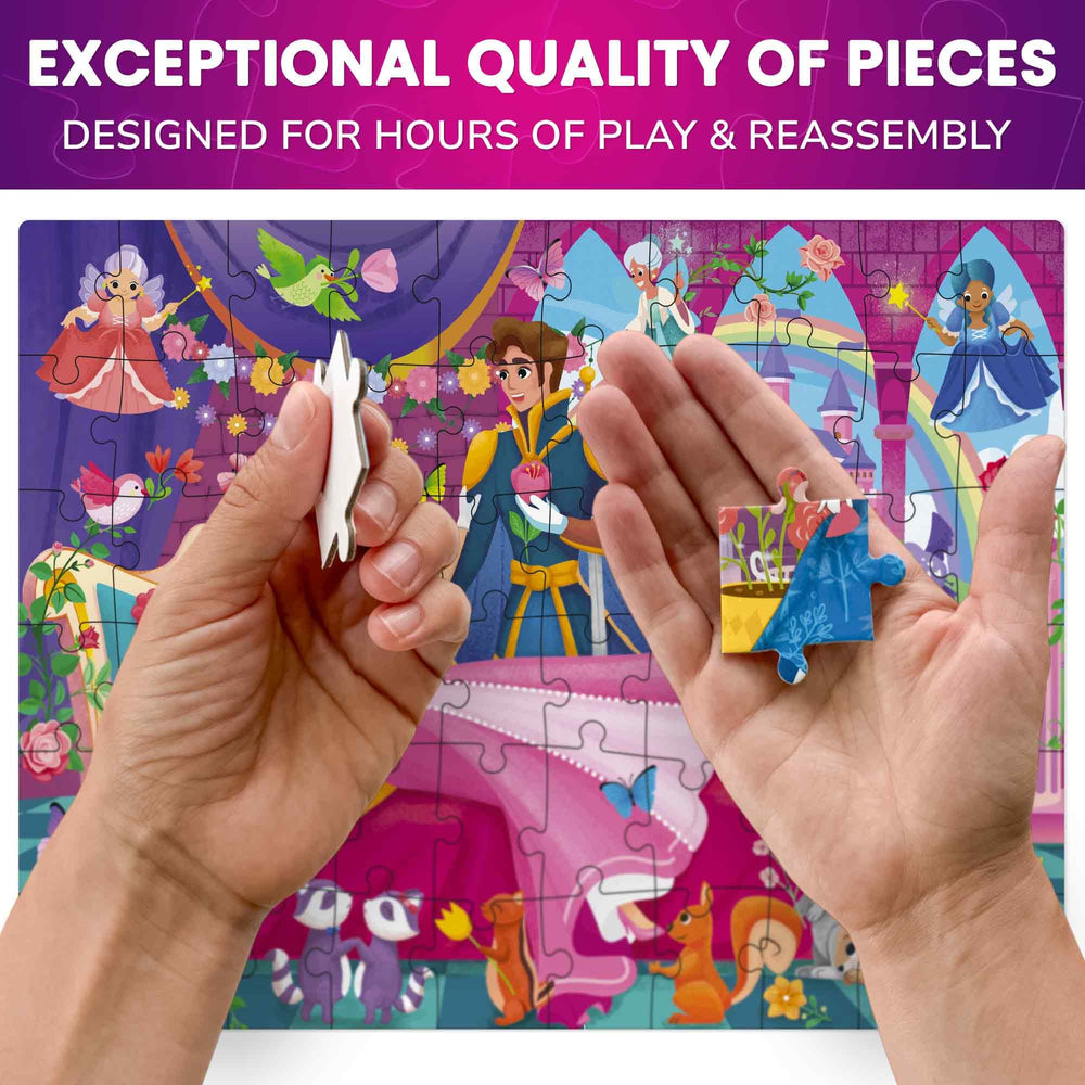 QUOKKA fairy tale puzzle mermaid lake: bright puzzle pieces promote focus and fine motor skills.