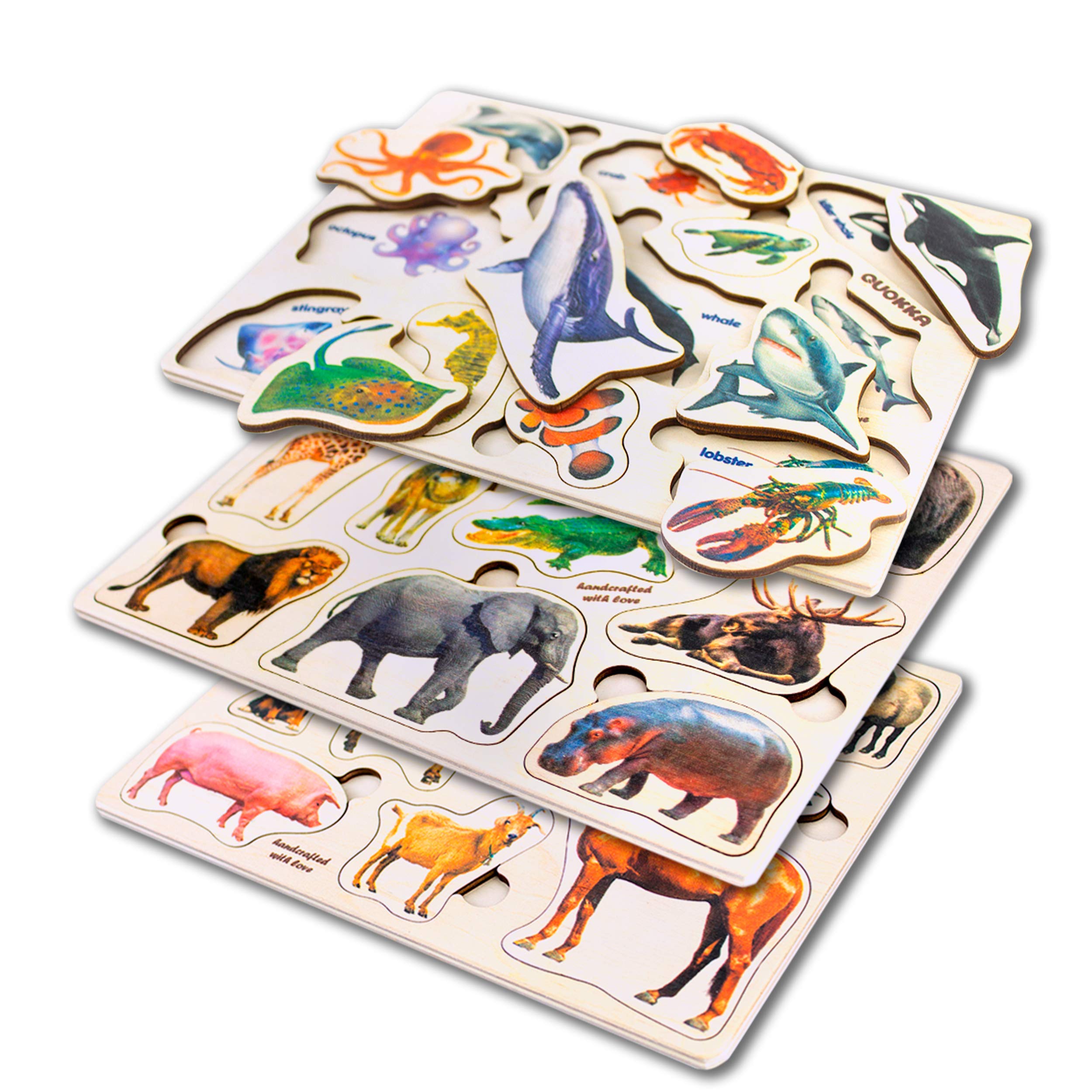 QUOKKA wooden animal puzzles motivate creative play and cognitive growth