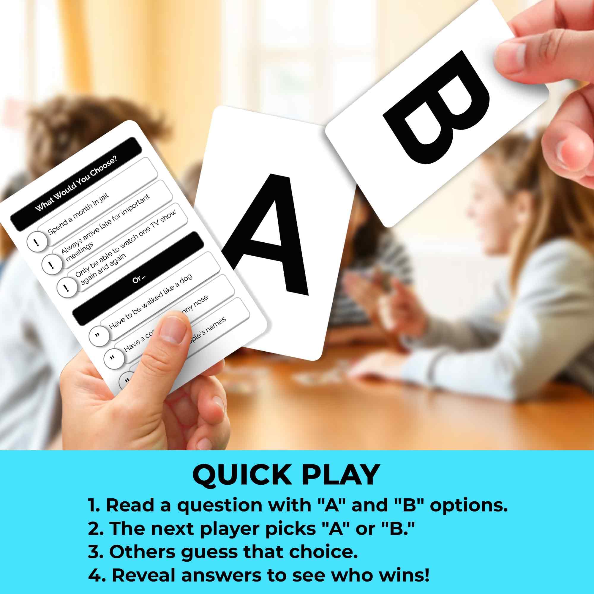 QUOKKA funny questions and dilemmas cards encourage conversation and imagination