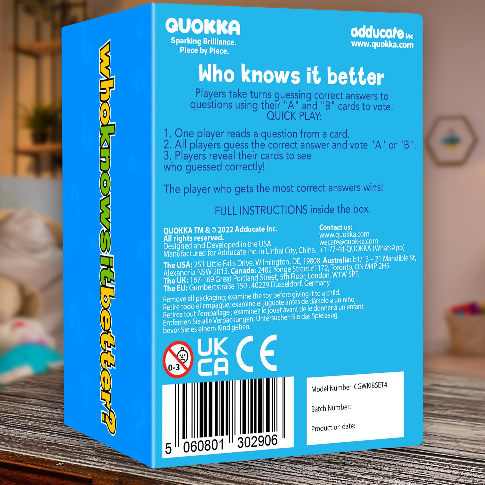 QUOKKA gift-ready set ideal for curious minds and family nights.