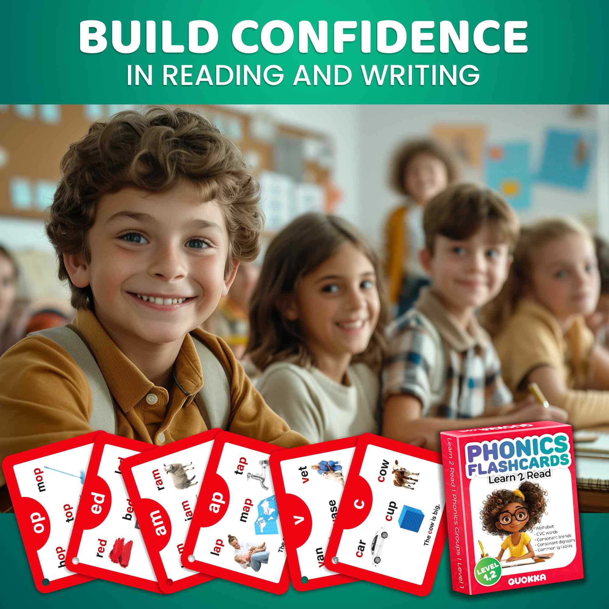 QUOKKA homeschool session demonstrated with flash cards