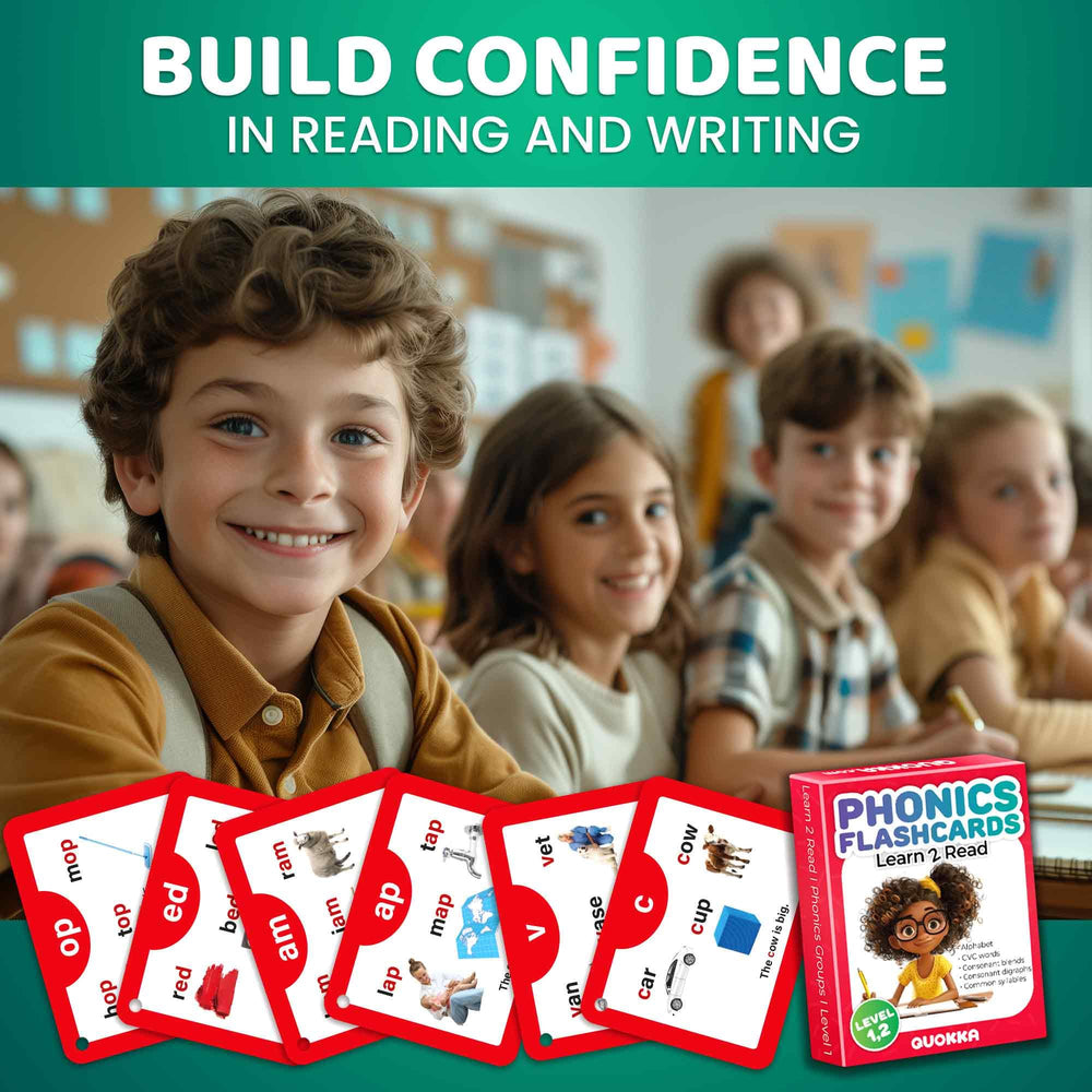 QUOKKA homeschool session demonstrated with flash cards
