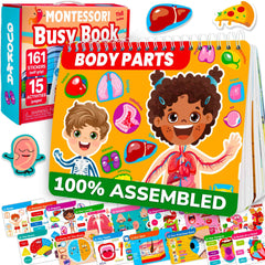 QUOKKA Human Body Busy Book cover featuring colorful anatomy themes to engage young learners