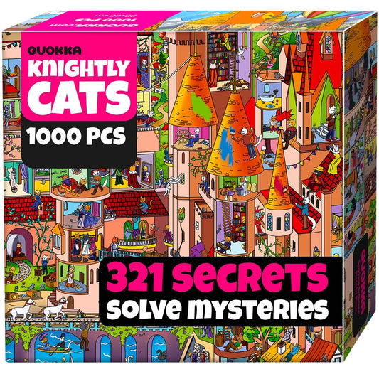 QUOKKA Knightly Cats puzzle box packaging for gifting and setup