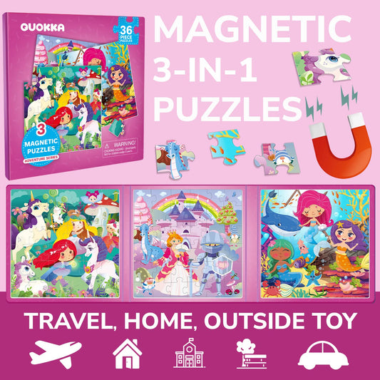 QUOKKA princess puzzle magnets inspire thematic play and concentration