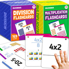 QUOKKA multiplication flash cards front view with vibrant visuals for quick fact practice at home or class