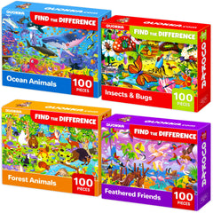 QUOKKA 100-piece ocean forest puzzle box enhances focus and fine motor skills.