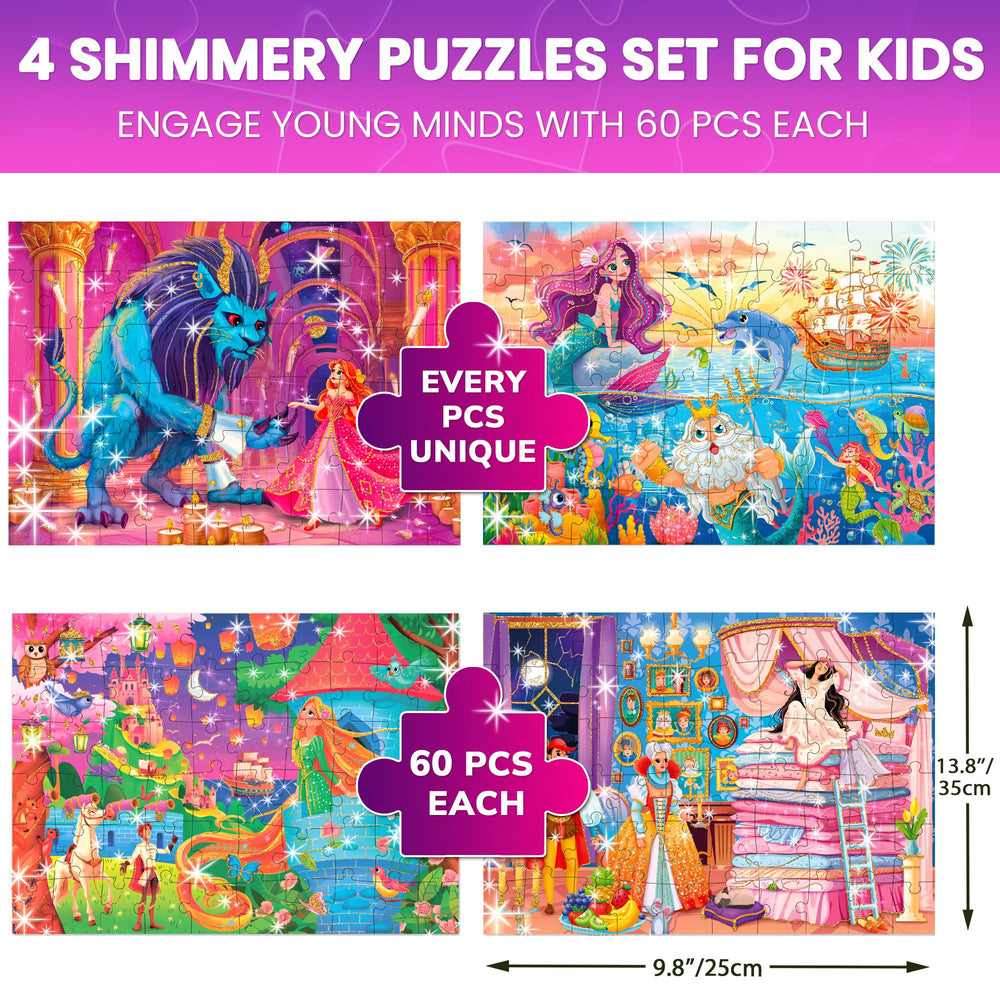 QUOKKA Puzzles Rapunzel 60-piece encourages focus and cooperative problem solving during quiet time.