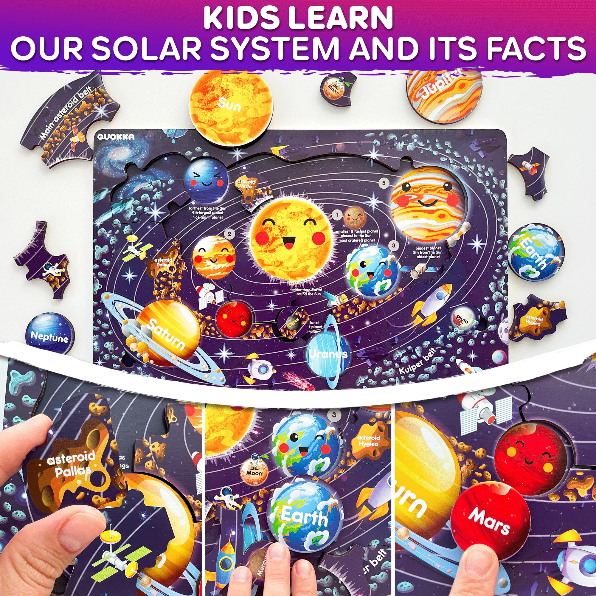 QUOKKA Puzzles animals fruits image teaches recognition and vocabulary through play.