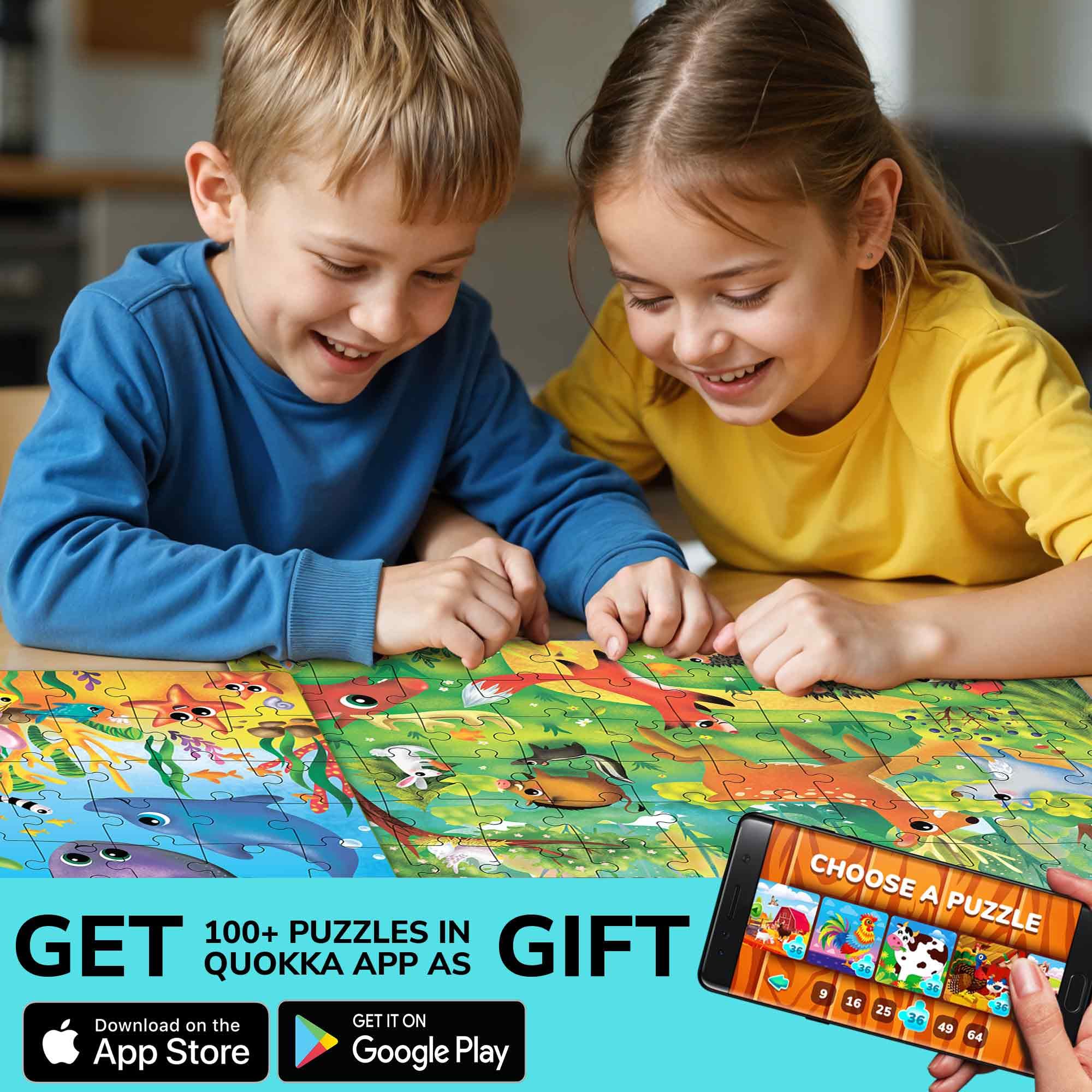 QUOKKA Puzzles large pieces support developing fine motor skills during assembly