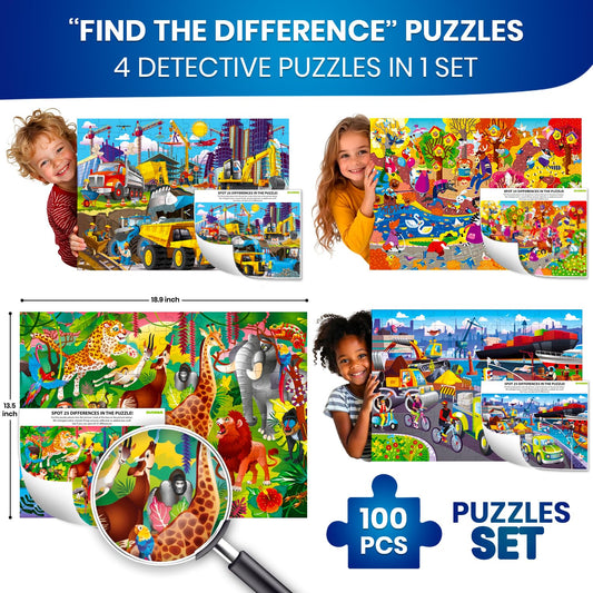 QUOKKA puzzles safari animals image; bright, educational play for kids.
