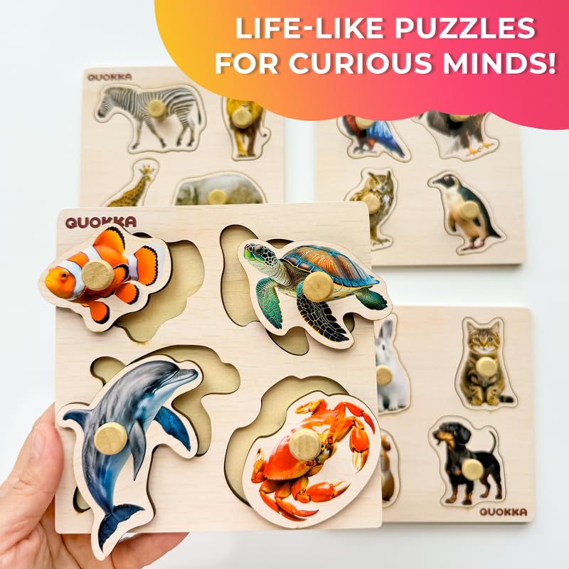 QUOKKA fruits puzzle colorful pieces encourage shape and color recognition.